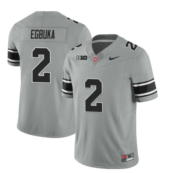 Women's Nike Ohio State Buckeyes Emeka Egbuka Jersey #2 College Football Stitched Black Gray