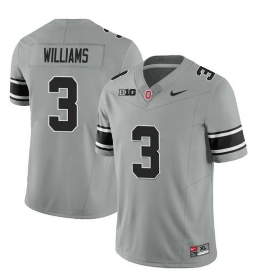 Women's Nike Ohio State Buckeyes Miyan Williams Jersey #3 College Football Stitched Black Gray