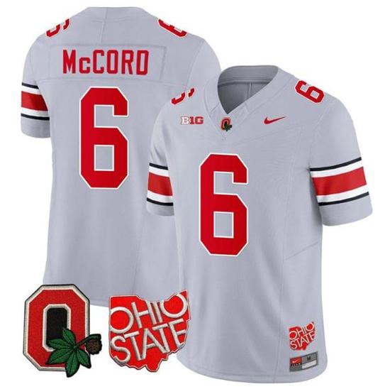 Women's Nike Kyle Mccord Jersey #6 Ohio State Buckeyes College Football Stitched Logo Patch Gray