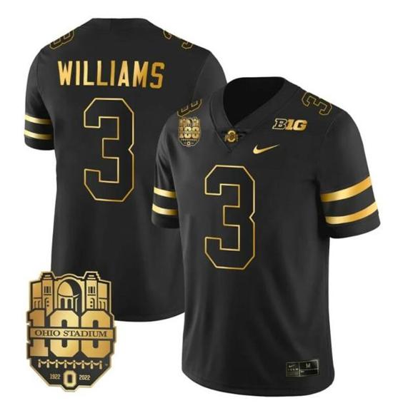 Women's Nike Ohio State Buckeyes Miyan Williams Jersey #3 College Football Stitched Black Gold