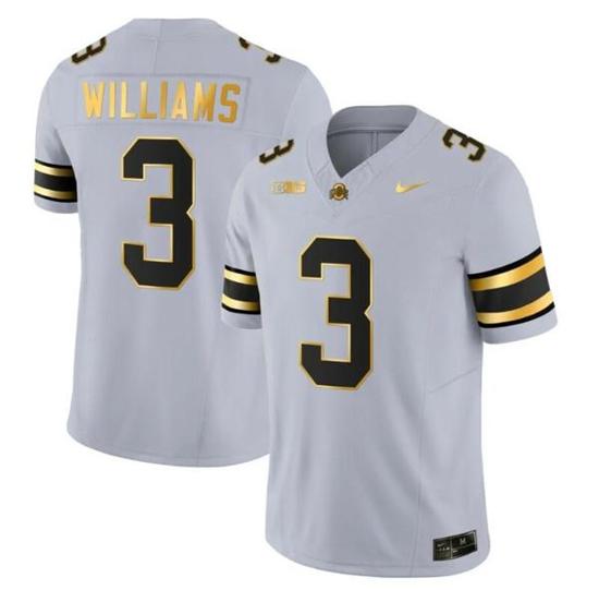 Women's Nike Ohio State Buckeyes Miyan Williams Jersey #3 College Football Stitched Gray Gold