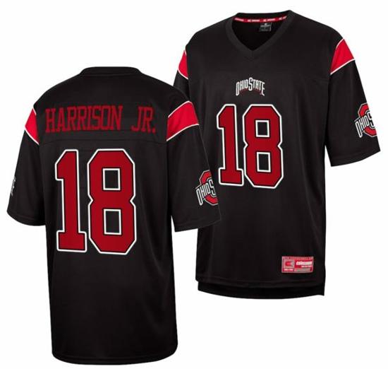 Women's Nike Ohio State Buckeyes #18 Marvin Harrison Jr Jersey Black Fashion NCAA Football