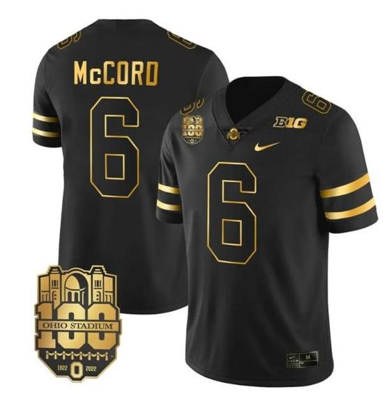 Women's Nike Ohio State Buckeyes Kyle McCord Jersey #6 College Football Stitched Black Gold