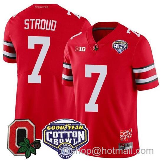 Women's Nike CJ Stroud Jersey #7 Ohio State Buckeyes Good Year Cotton Bowl Patch Football Scarlet