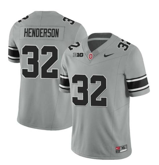 Women's Nike Ohio State Buckeyes Treveyon Henderson Jersey #32 College Football Stitched Black Gray