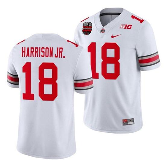 Women's Nike Marvin Harrison Jr Jersey #18 Ohio State Buckeyes Ohio Stadium Patch College Football White