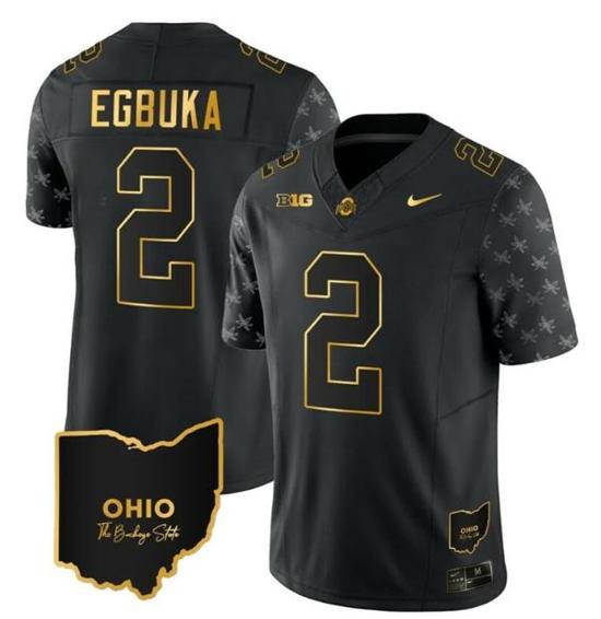 Women's Nike Ohio State Buckeyes Emeka Egbuka Jersey #2 College Football Stitched Alternate Black Gold