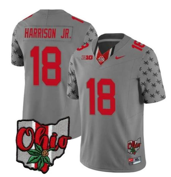 Women's Nike Ohio State Buckeyes Marvin Harrison Jr Jersey #18 College Football Stitched Alternate 2023 Gray