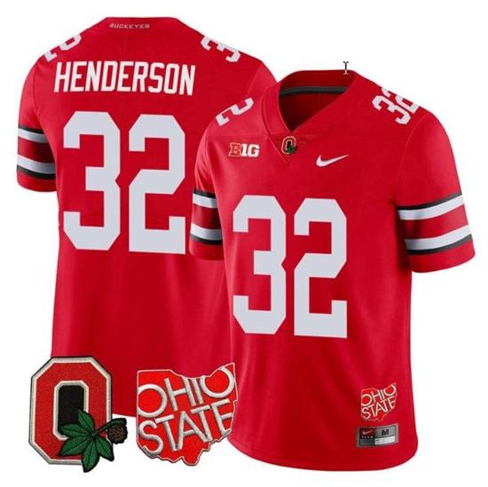 Women's Nike Treveyon Henderson Jersey #32 Ohio State Buckeyes College Football Stitched Logo Patch Scarlet