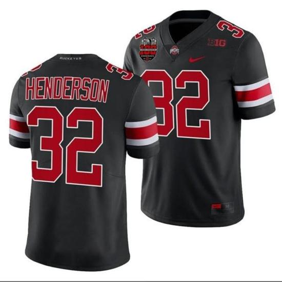 Women's Nike TreVeyon Henderson Jersey #32 Ohio State Buckeyes Ohio Stadium Patch College Football Black