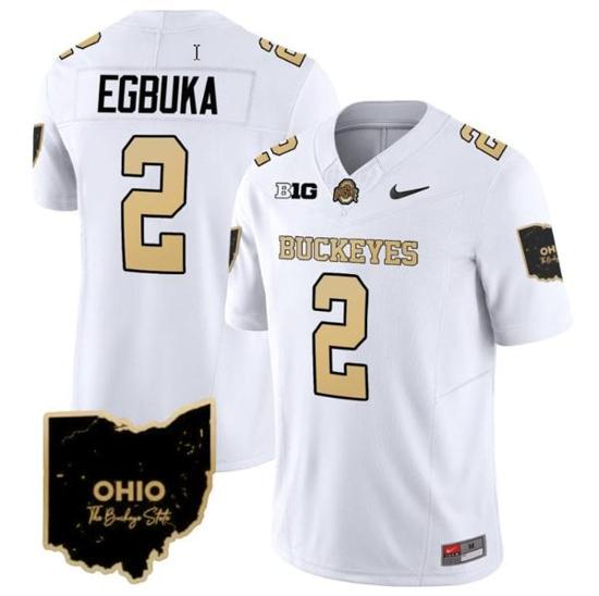 Women's Nike Emeka Egbuka Jersey #2 Ohio State Buckeyes College Football Stitched Special Vapor Limited White