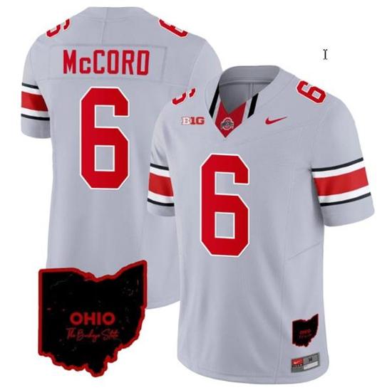 Women's Nike Kyle Mccord Jersey #6 Ohio State Buckeyes College Football Stitched Vapor Limited Ohio Patch Gray