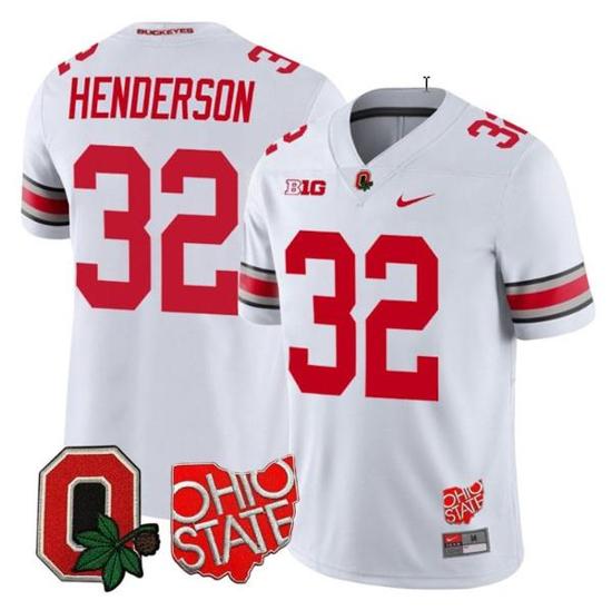 Women's Nike Treveyon Henderson Jersey #32 Ohio State Buckeyes College Football Stitched Logo Patch White