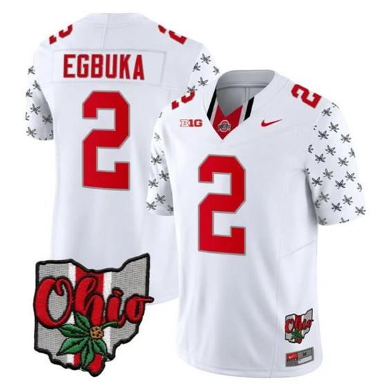 Women's Nike Ohio State Buckeyes Emeka Egbuka Jersey #2 College Football Stitched Alternate 2023 White Limited