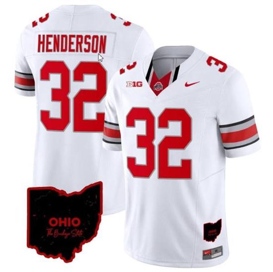 Women's Nike Treveyon Henderson Jersey #32 Ohio State Buckeyes College Football Stitched Vapor Limited Ohio Patch White