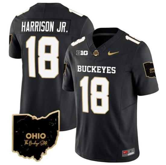 Women's Nike Marvin Harrison Jr Jersey #18 Ohio State Buckeyes College Football Stitched Special Vapor Limited Black