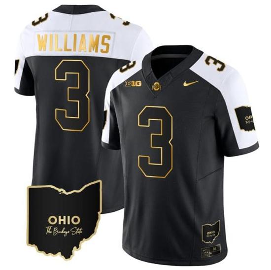 Women's Nike Miyan Williams Jersey #3 Ohio State Buckeyes College Football Stitched Vapor Limited Gold Ohio Patch Alternate