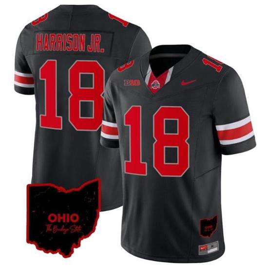 Women's Nike Marvin Harrison Jr Jersey #18 Ohio State Buckeyes College Football Stitched Special Vapor Limited Ohio Patch Black