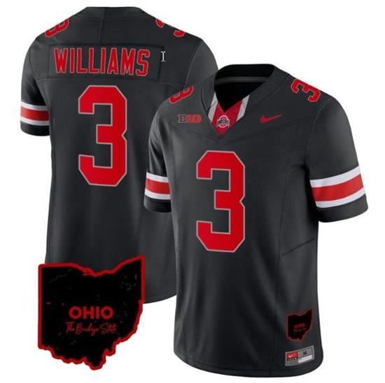 Women's Nike Miyan Williams Jersey #3 Ohio State Buckeyes College Football Stitched Vapor Limited Ohio Patch Black