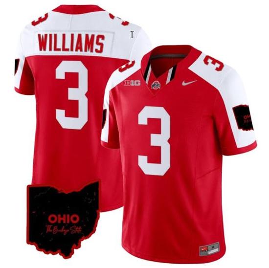 Women's Nike Miyan Williams Jersey #3 Ohio State Buckeyes College Football Stitched Vapor Limited Ohio Patch Red Alternate