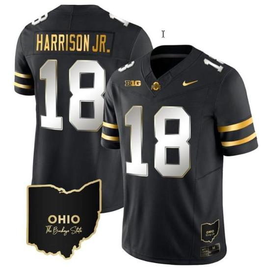 Women's Nike Marvin Harrison Jr Jersey #18 Ohio State Buckeyes College Football Stitched Special Vapor Limited Ohio Patch Black Limited