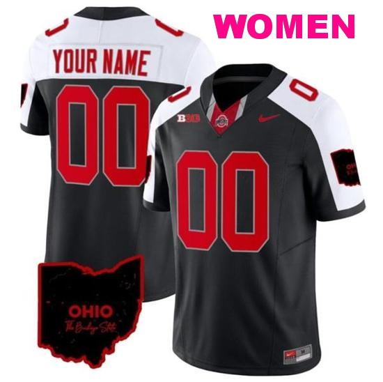 Women's Nike Custom Ohio State Buckeyes Jersey Name and Number Vapor Limited College Football Stitched Ohio Patch Black Alternate