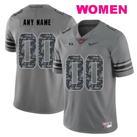 Women's Nike Personalized Ohio State Buckeyes Jersey Name and Number NCAA Football Gray