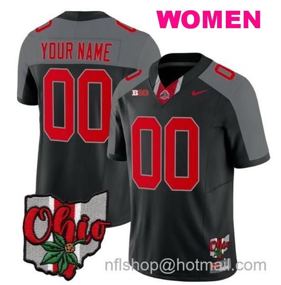 Women's Nike Custom Ohio State Buckeyes Jersey Name and Number College Football 2023 Stitched Alternate Black Special