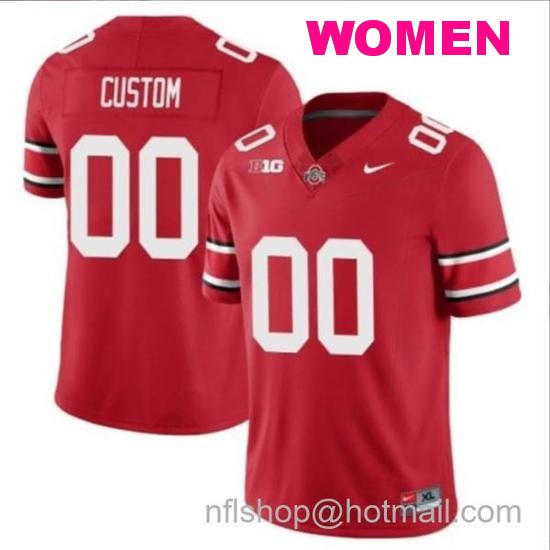 Women's Nike Custom Ohio State Buckeyes Jersey Name and Number College Football Stitched Scarlet