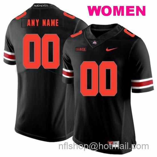 Women's Nike Custom Ohio State Buckeyes Jersey Name and Number Football Big Patch Black