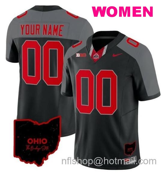 Women's Nike Custom Ohio State Buckeyes Jersey Name and Number College Football Stitched Alternate Black Special