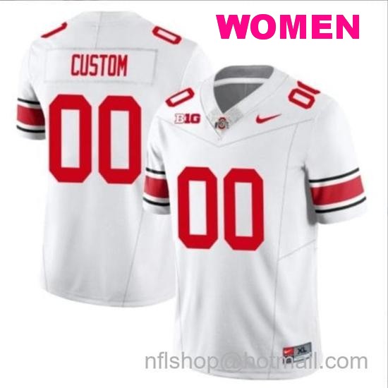 Women's Nike Custom Ohio State Buckeyes Jersey Name and Number College Football Stitched White