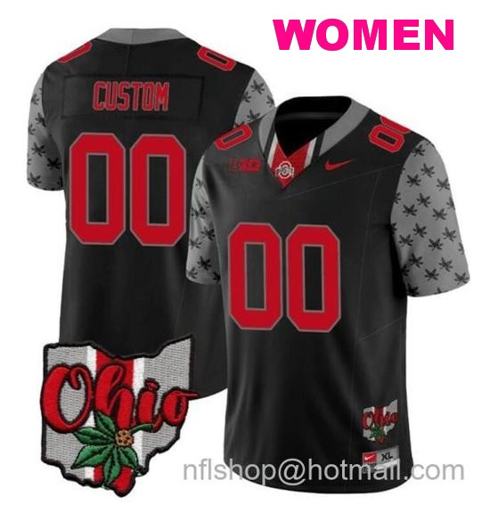 Women's Nike Custom Ohio State Buckeyes Jersey Name and Number College Football 2023 Stitched Alternate Black