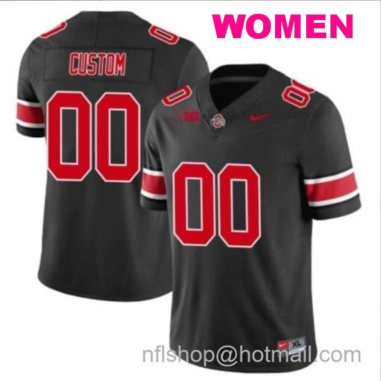 Women's Nike Custom Ohio State Buckeyes Jersey Name and Number College Football Stitched Black