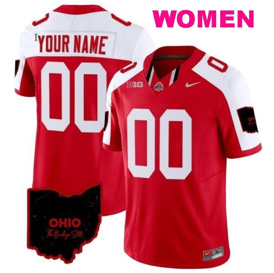 Women's Nike Custom Ohio State Buckeyes Jersey Name and Number Vapor Limited College Football Stitched Ohio Patch White