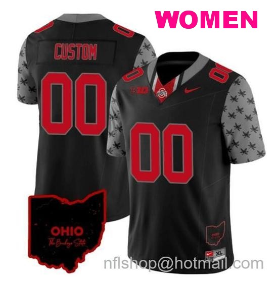 Women's Nike Custom Ohio State Buckeyes Jersey Name and Number College Football Stitched Alternate Black