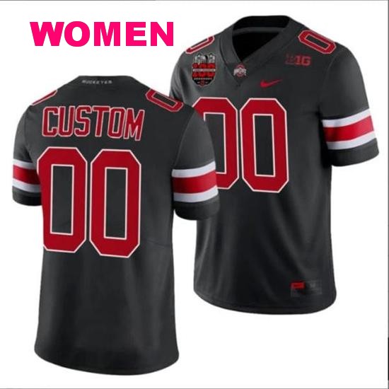 Women's Nike Custom Ohio State Buckeyes Jersey Name and Number Ohio Stadium Patch College Football Black