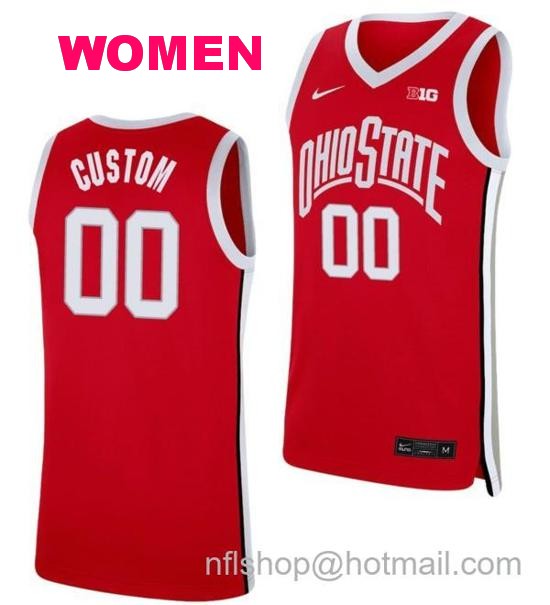 Women's Nike Custom Ohio State Buckeyes Jersey Name and Number College Basketball Scarlet