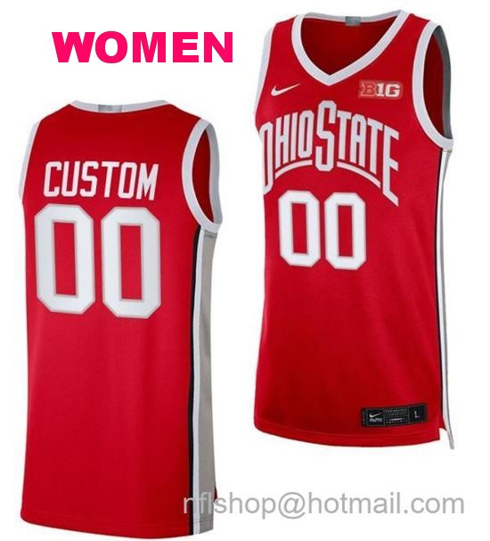 Women's Nike Custom Ohio State Buckeyes Jersey Name and Number College Basketball Alumni Red