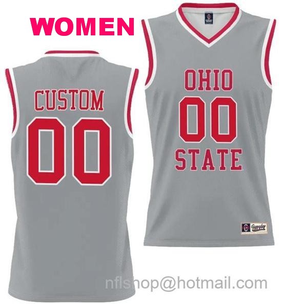 Women's GameDay Greats Custom Ohio State Buckeyes Jersey Name and Number College Basketball Lightweight Gray