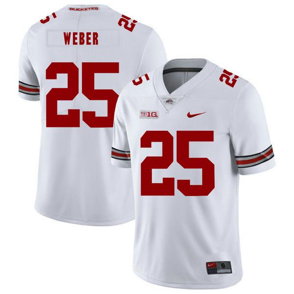 Nike Men's Ohio State Buckeyes #25 Mike Weber Football Jersey White