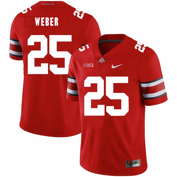 Nike Men's Ohio State Buckeyes #25 Mike Weber Football Jersey Red