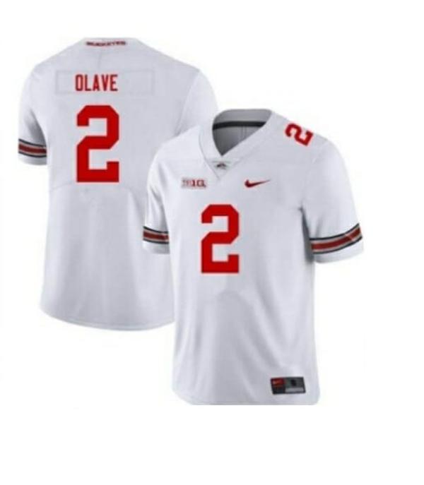 Nike Men's Ohio State Buckeyes #2 Chris Olave Football Jersey White