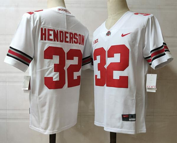 Nike Men's Ohio State Buckeyes #32 Henderson Jersey NCAA Football White