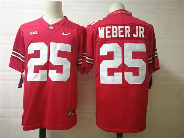 Nike Men's Ohio State Buckeyes #25 Weber Jr College Football Jersey Red