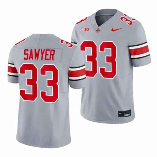 Nike Men's Ohio State Buckeyes Jack Sawyer Jersey #33 College Football Game Gray