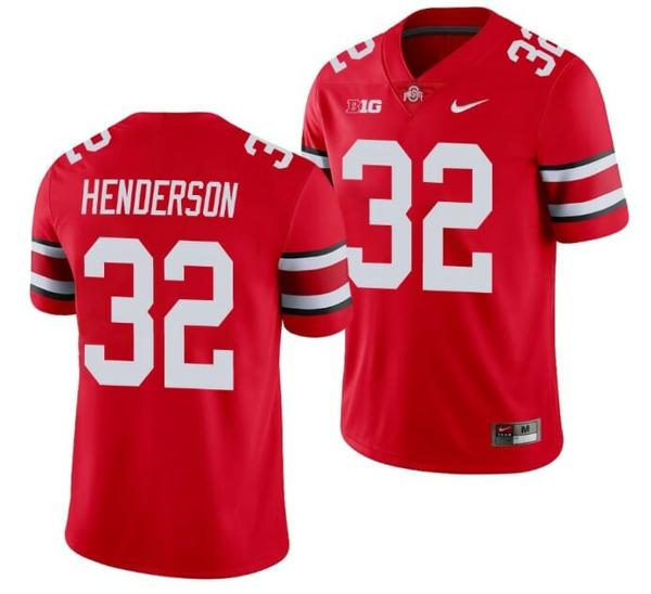 Nike Men's Ohio State Buckeyes #32 TreVeyon Henderson Football Jersey Scarlet