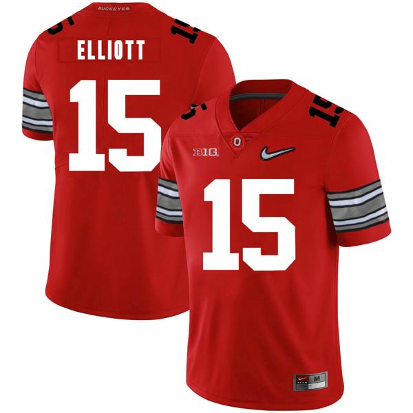 Nike Men's Ohio State Buckeyes #15 Ezekiel Elliott Football Jersey Diamond Red