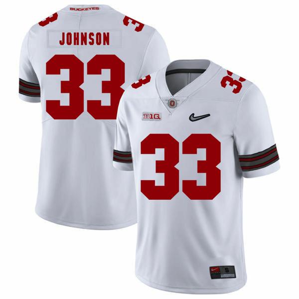 Nike Men's Ohio State Buckeyes #33 Pete Johnson Football Jersey Diamond White