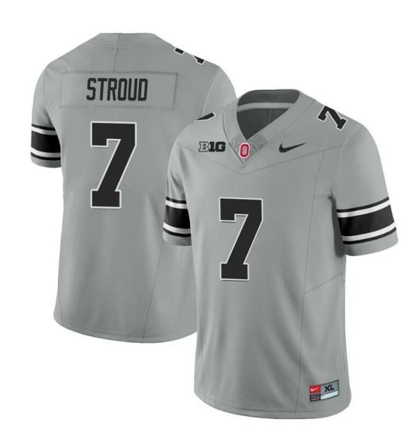 Nike Men's Ohio State Buckeyes CJ Stroud Jersey #7 College Football Stitched Black Gray